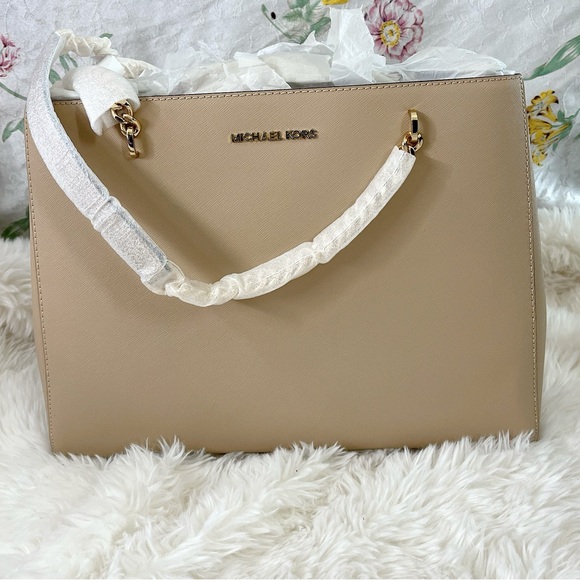 New Michael Kors women’s Ellis shoulder tote bag gift beautiful gold purse 🎁 mom
